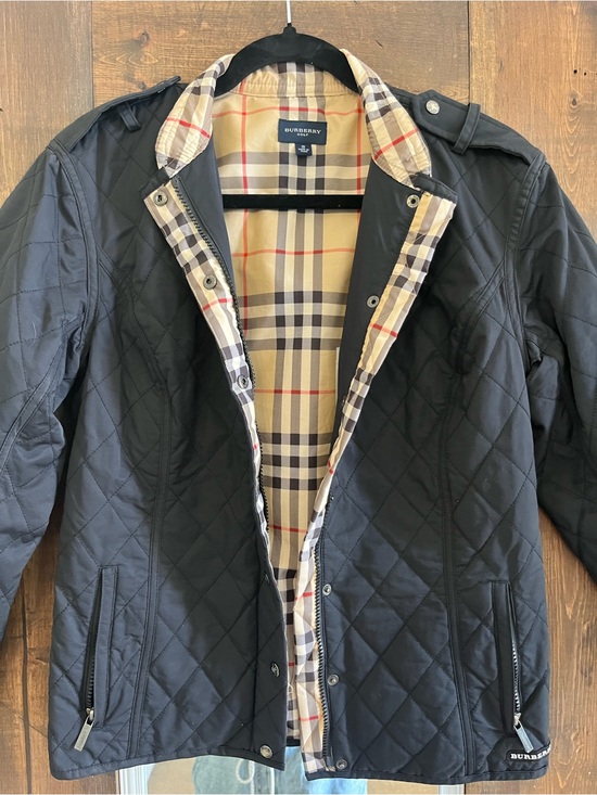 Burberry Jackets & Blazers - Burberry Black Jacket with Beige Vintage Check Lining